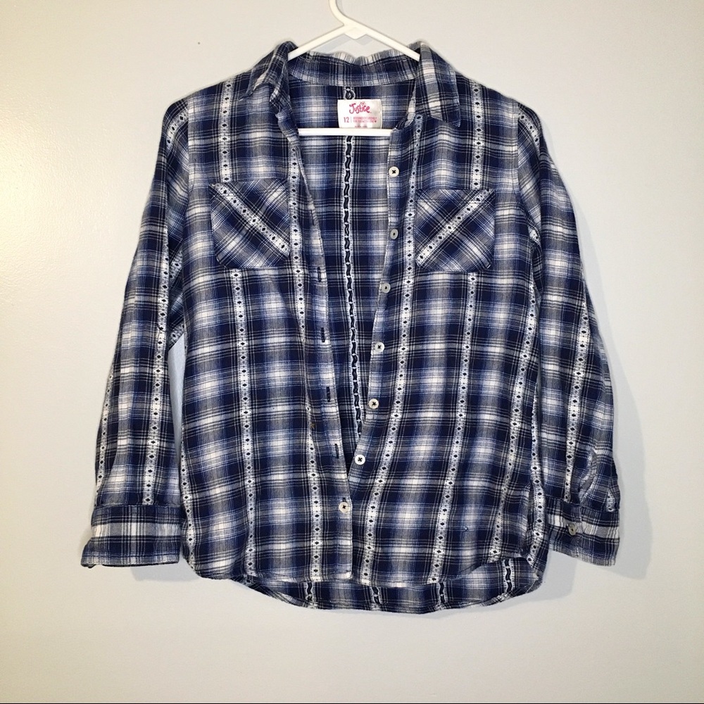 Blue plaid shirt